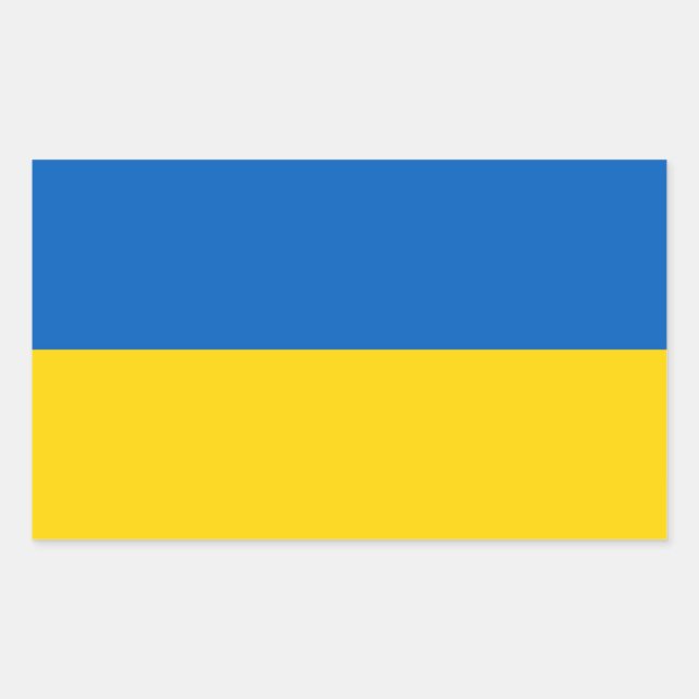 Rectangle sticker with Flag of Ukraine (Front)