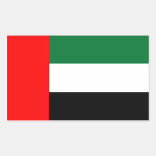 Rectangle sticker with Flag of United Arab Emirate