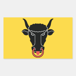 Rectangle sticker with Flag of Uri, Switzerland