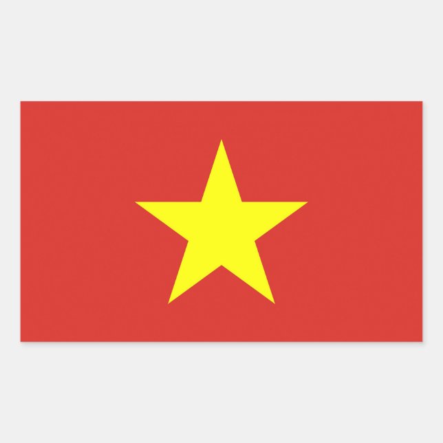 Rectangle sticker with Flag of Vietnam (Front)