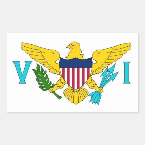 Rectangle sticker with Flag of Virgin Islands