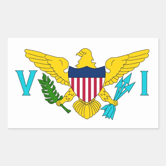 Rectangle sticker with Flag of Virgin Islands (Front)