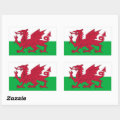 Rectangle sticker with Flag of Wales | Zazzle