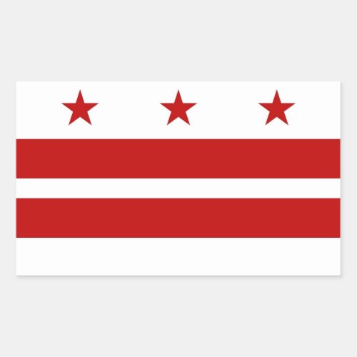 Rectangle sticker with Flag of Washington DC