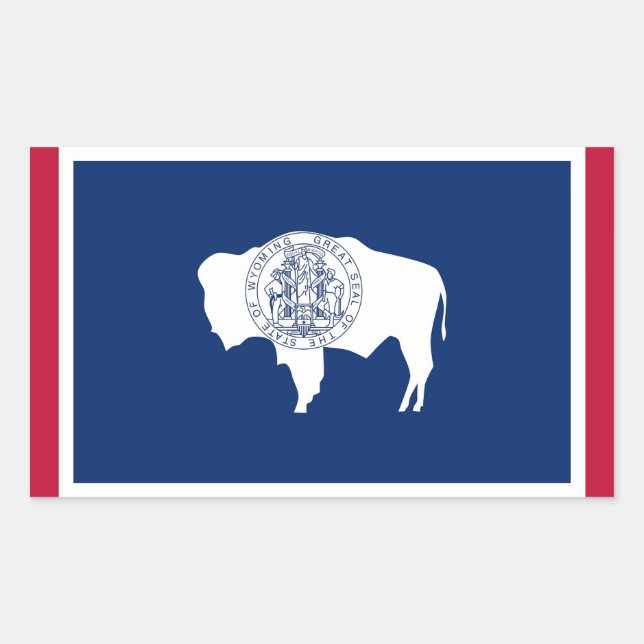 Rectangle sticker with Flag of Wyoming (Front)