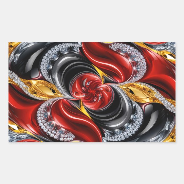 Rectangle sticker with German Colors (Front)