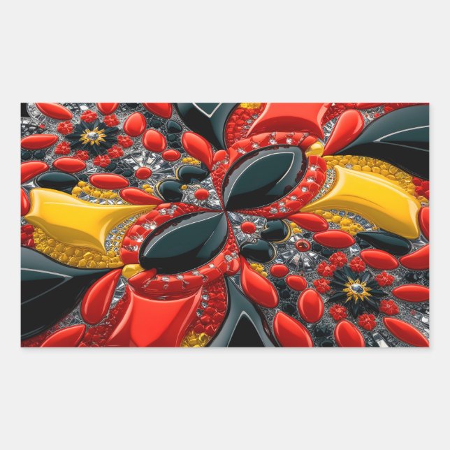 Rectangle sticker with Germany Colors (Front)