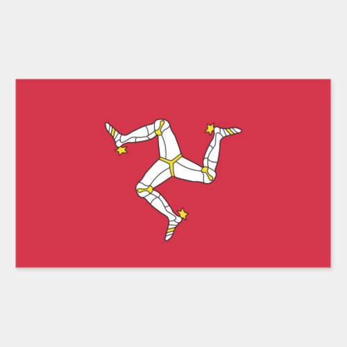 Rectangle sticker with Isle of Man Flag UK