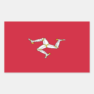 Rectangle sticker with Isle of Man Flag, UK