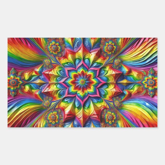 Rectangle sticker with LGBTQ Colors (Front)