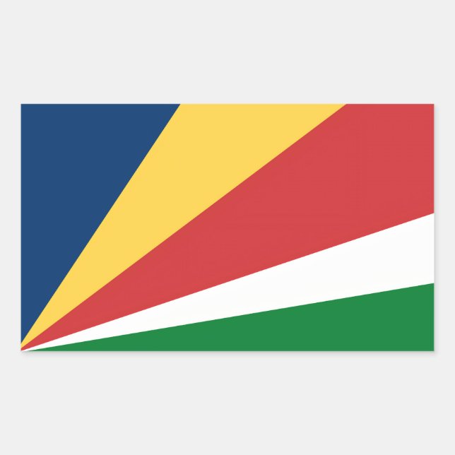 Rectangle sticker with Seychelles Colors (Front)