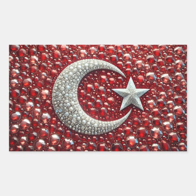 Rectangle sticker with Turkish Colors (Front)
