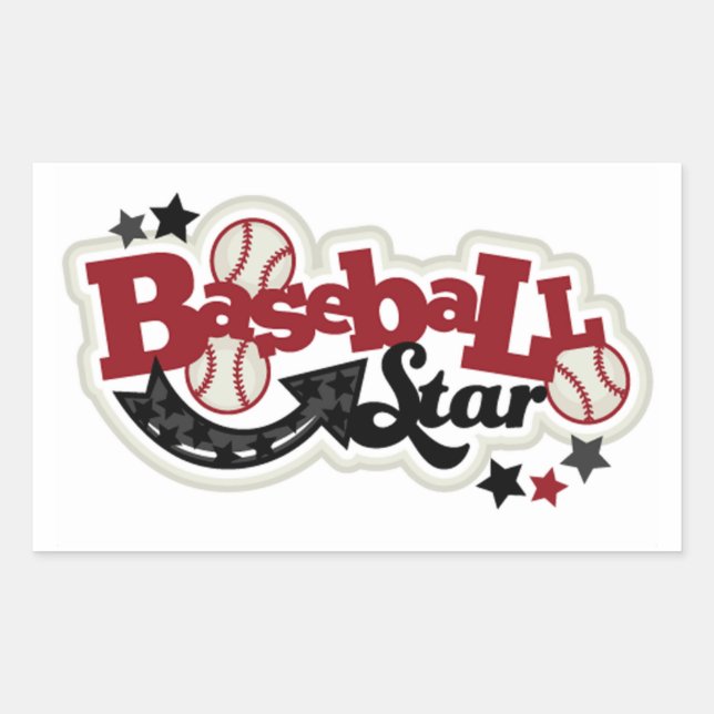 Rectangle Stickers/Baseball Star Rectangular Sticker (Front)