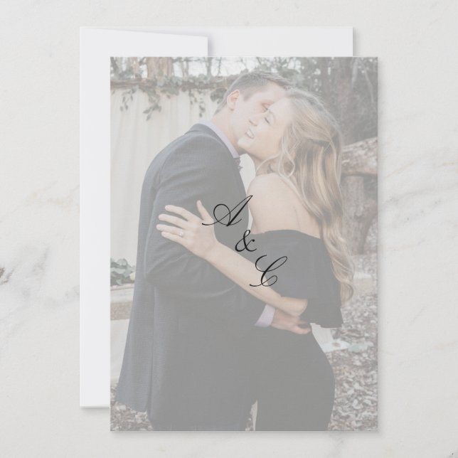Rectangle Transparent Elegant Script Photo  Invitation (Front)