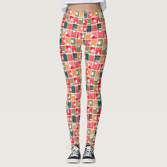 Rectangles Abstract 120623 Leggings (Front)
