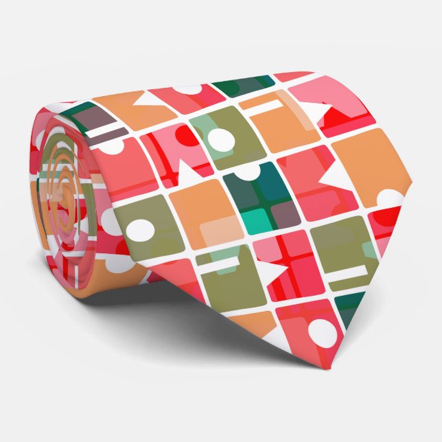 Rectangles Abstract 120623 Neck Tie (Rolled)