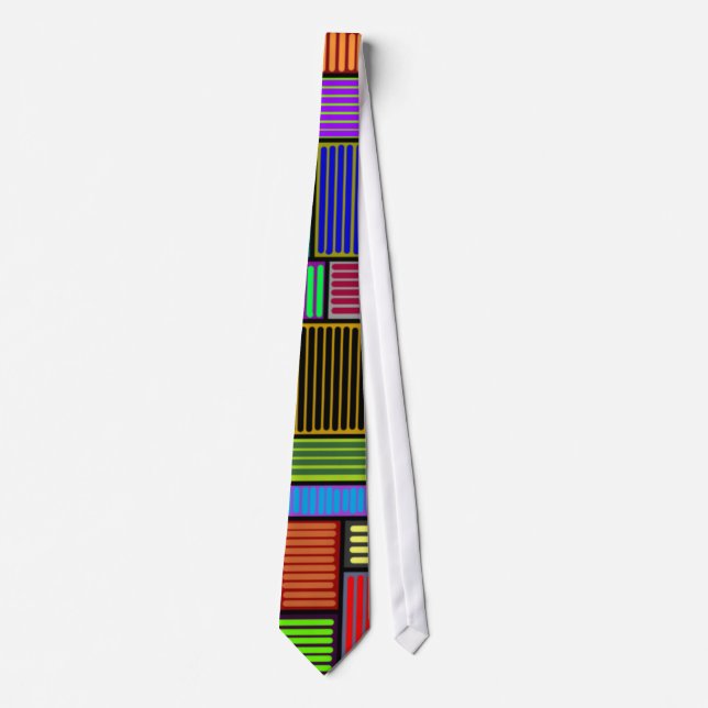 Rectangles and Lines Colorful Tie (Front)