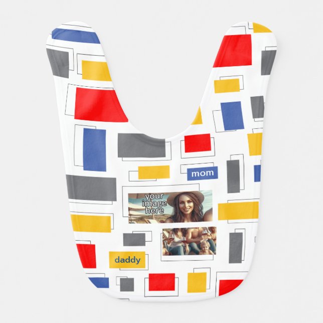 Rectangles Baby Bib (Front)