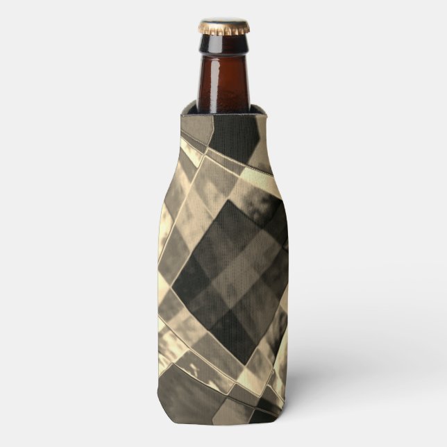 Rectangles inclined in tones timber or beige? bottle cooler (Bottle Front)