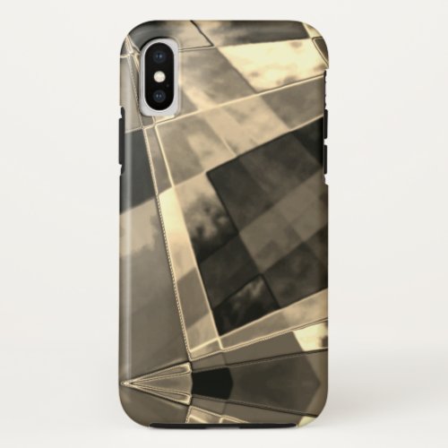 Rectangles inclined in tones timber or beige iPhone x case