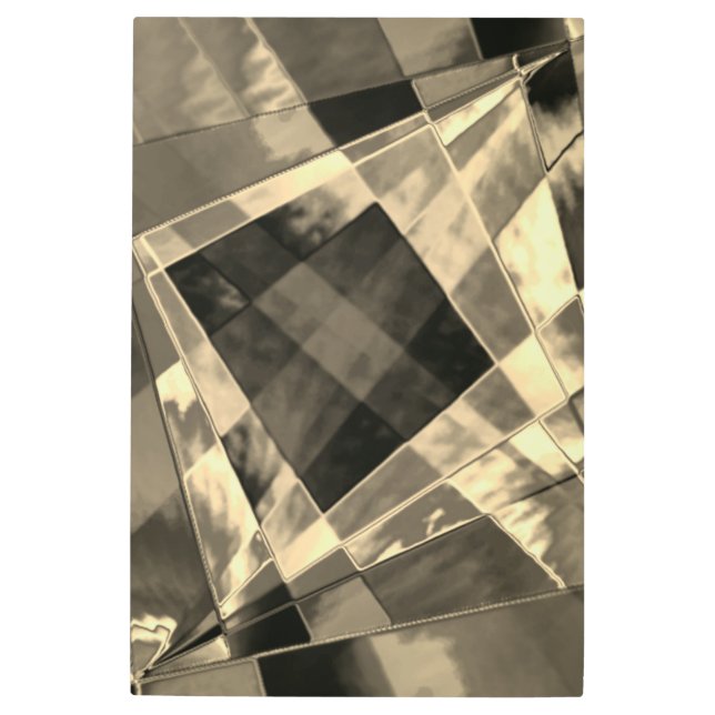 Rectangles inclined in tones timber or beige? metal print (Front)