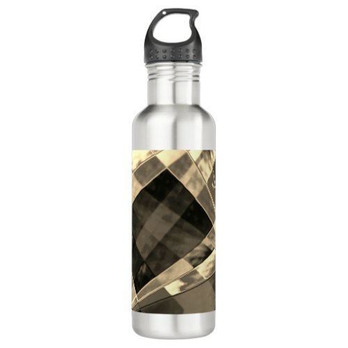 Rectangles inclined in tones timber or beige stainless steel water bottle