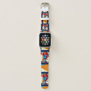 Rectangles of colorful pieces. Trendy seamless pat Apple Watch Band