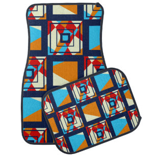 Rectangles of colorful pieces. Trendy seamless pat Car Floor Mat