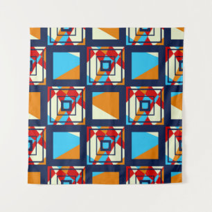Rectangles of colorful pieces. Trendy seamless pat Tapestry