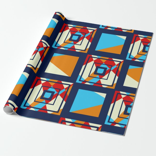 Rectangles of colorful pieces. Trendy seamless pat Wrapping Paper (Unrolled)