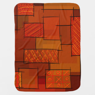 Rectangles, patchwork pattern, doodle. Scrap quilt Baby Blanket