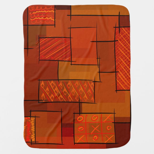 Rectangles, patchwork pattern, doodle. Scrap quilt Baby Blanket (Front)