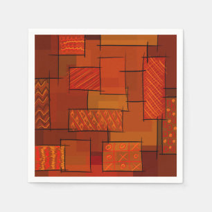 Rectangles, patchwork pattern, doodle. Scrap quilt Napkins