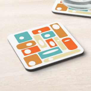 Rectangles Pattern Atomic Era Mid Century Modern Beverage Coaster