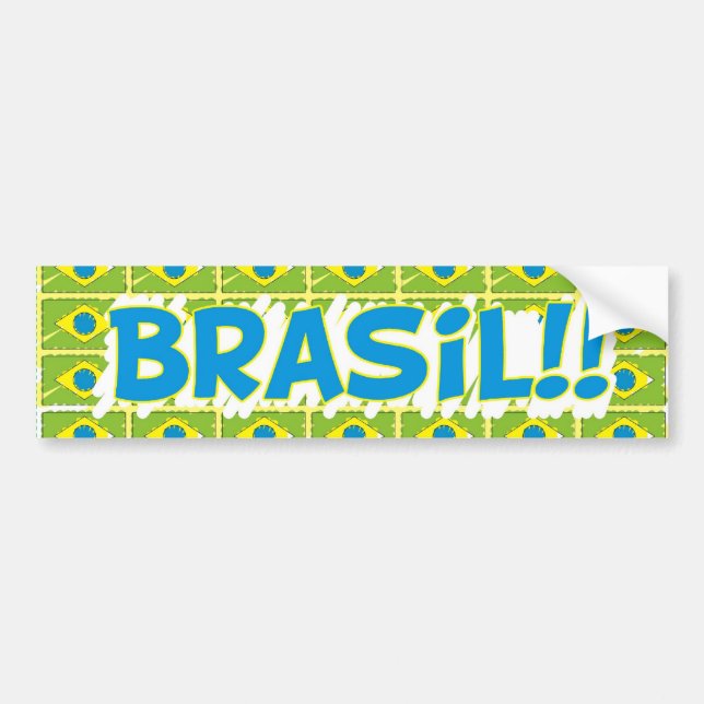 Rectangular adhesive “Brazil in the cup " Bumper Sticker (Front)