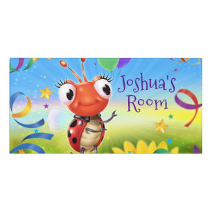 Rectangular bedroom sign Lil Ladybird picture.