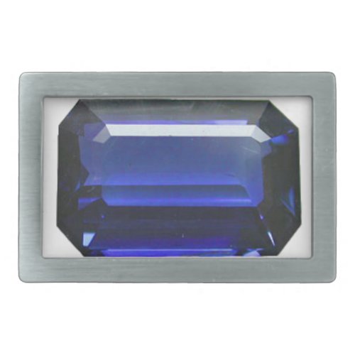 Rectangular Blue Sapphire Gemstone Belt Buckle
