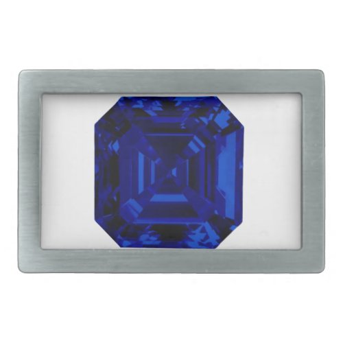 Rectangular Blue Sapphire Gemstone Belt Buckle