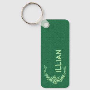 Rectangular Celtic Knot Decorative Capital C Keychain