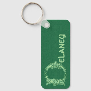 Rectangular Celtic Knot Decorative Capital D Keychain