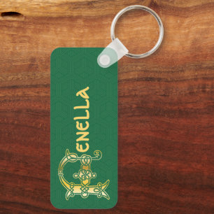 Rectangular Celtic Knot Decorative Capital F Keychain