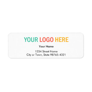 Rectangular company business logo return address label