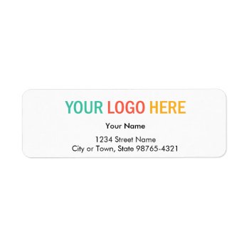 Rectangular Company Business Logo Return Address Label by logopromogifts at Zazzle