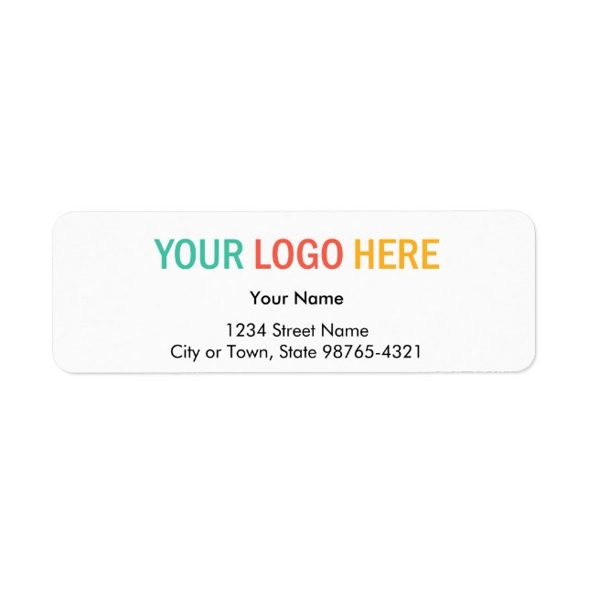 Rectangular company business logo return address label (Front)