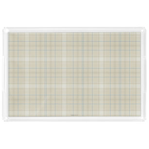 Rectangular Decorative Serving Tray Plaid Neutral