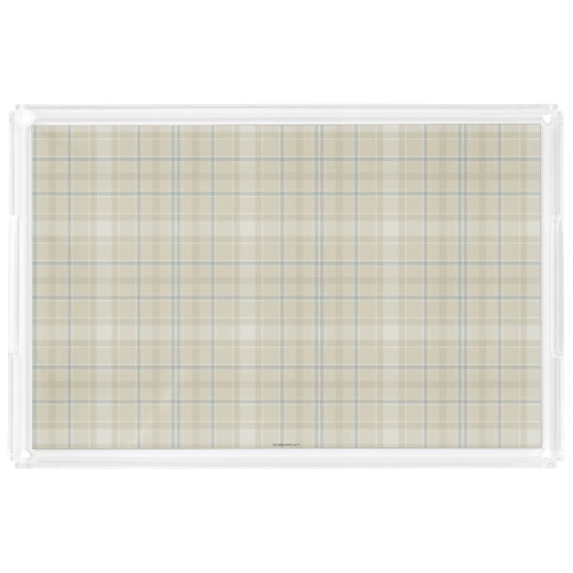 Rectangular Decorative Serving Tray Plaid Neutral (Front)