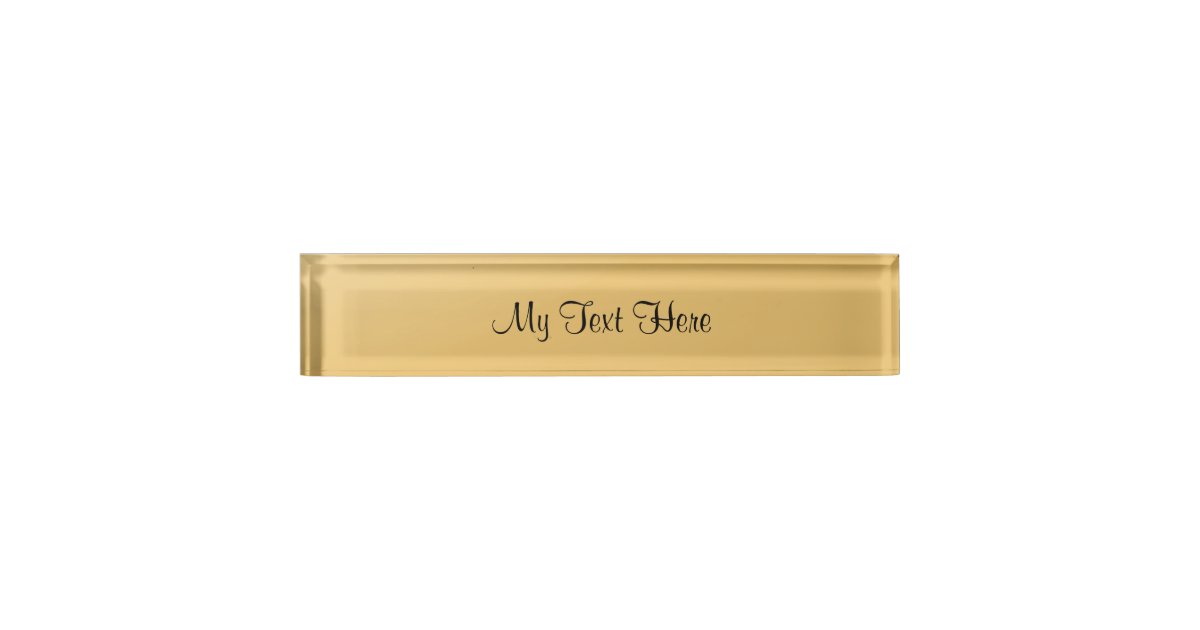 Rectangular Gold Desk Nameplate Script Template | Zazzle