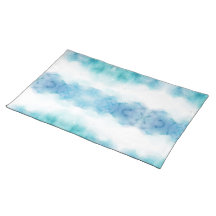 Rectangular mat with a watercolor design
