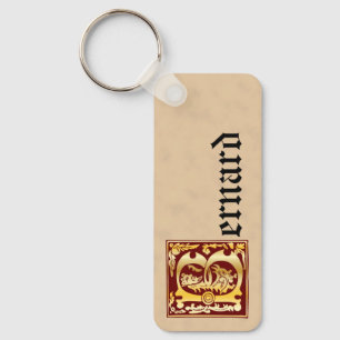 Rectangular Mythic Creatures Decorative Capital B Keychain