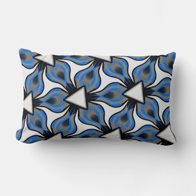 Rectangular pillow Jimette Design Turquoise gray w (Front)